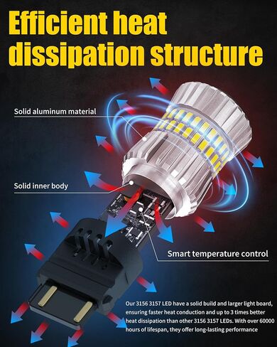 AILEO 3156 3157 LED Bulb White 6500K Reverse Light,500% Brighter Unique 1:1 Design 3056 3057 4157 3047 4057 3457 LED Bulbs with Projectors for TailLight, Backup light, DRL, Brake Parking Light,2PCS in Kuwait