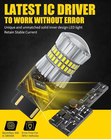 AILEO 3156 3157 LED Bulb White 6500K Reverse Light,500% Brighter Unique 1:1 Design 3056 3057 4157 3047 4057 3457 LED Bulbs with Projectors for TailLight, Backup light, DRL, Brake Parking Light,2PCS in Kuwait