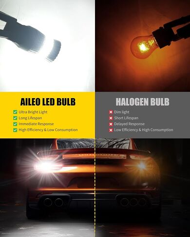 AILEO 3156 3157 LED Bulb White 6500K Reverse Light,500% Brighter Unique 1:1 Design 3056 3057 4157 3047 4057 3457 LED Bulbs with Projectors for TailLight, Backup light, DRL, Brake Parking Light,2PCS in Kuwait