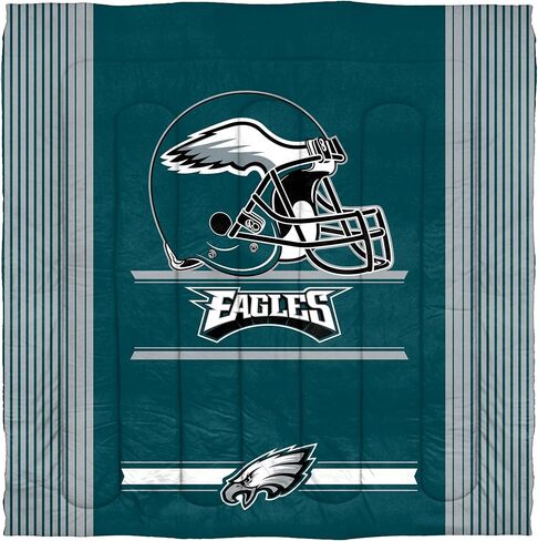طقم لحاف وغطاء وسادة من Northwest NFL Philadelphia Eagles للكبار من الجنسين، كامل/كوين، آمن in Saudi Arabia