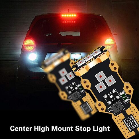 LASFIT 194 921 لمبات LED ضوء لوحة الترخيص + ضوء عكسي احتياطي أبيض، مجموعة كومبو 168/T10+912/T15، 4 قطع in Kuwait