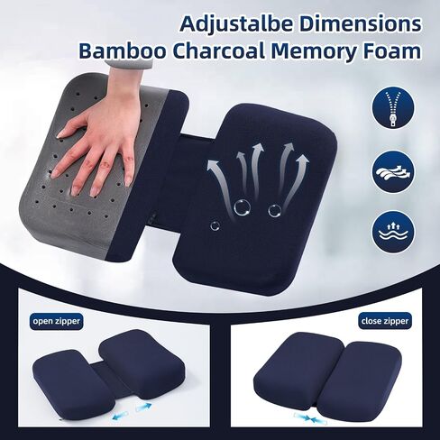 Adjustable Seat Cushion, Memory Foam Office Chair Cushion, Car Seat Cushion, Non-Slip Foldable Seat Cushion for Tailbone, Sciatica Pain Relief, Portable Travel Cushion for Sitting, Resting, Traveling in Saudi Arabia