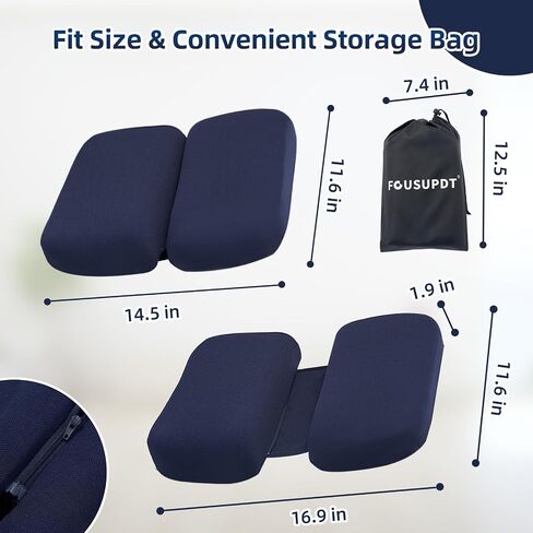 Adjustable Seat Cushion, Memory Foam Office Chair Cushion, Car Seat Cushion, Non-Slip Foldable Seat Cushion for Tailbone, Sciatica Pain Relief, Portable Travel Cushion for Sitting, Resting, Traveling in Saudi Arabia