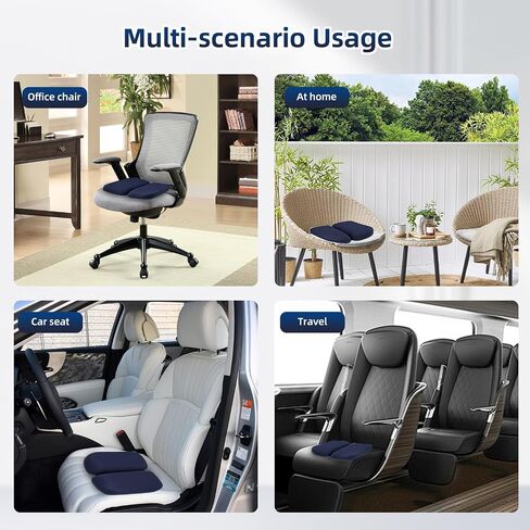 Adjustable Seat Cushion, Memory Foam Office Chair Cushion, Car Seat Cushion, Non-Slip Foldable Seat Cushion for Tailbone, Sciatica Pain Relief, Portable Travel Cushion for Sitting, Resting, Traveling in Saudi Arabia