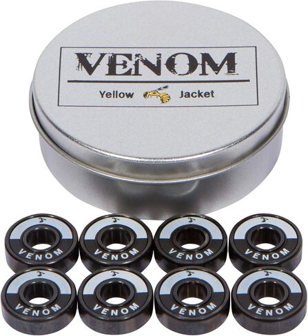 Yellow Jacket Premium Skateboard Bearings – Titanium Coated, Ceramic Balls – Pro Longboard – High Speed, Precision for Skateboards, Longboards, Skates in Saudi Arabia