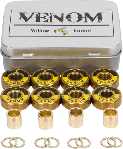 Yellow Jacket Premium Skateboard Bearings – Titanium Coated, Ceramic Balls – Pro Longboard – High Speed, Precision for Skateboards, Longboards, Skates in Saudi Arabia