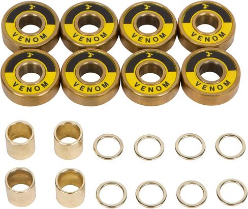 Yellow Jacket Premium Skateboard Bearings – Titanium Coated, Ceramic Balls – Pro Longboard – High Speed, Precision for Skateboards, Longboards, Skates in Saudi Arabia