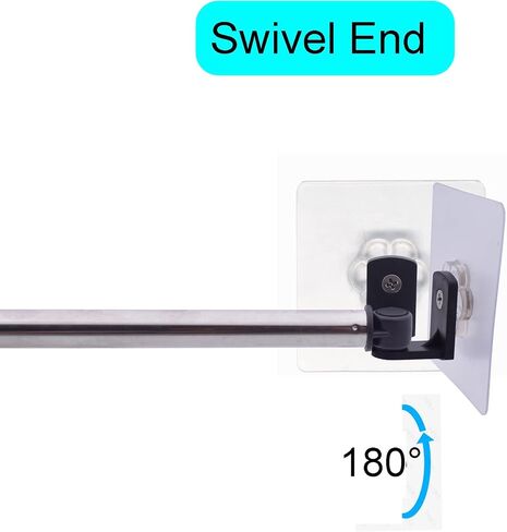 YYST نوع A 16 "- 39.5" قضيب ستارة ذاتي اللصق بدون حفر قضيب مقهى صغير ذاتي اللصق نافذة ستارة قضيب وشاح قضبان مع مواد لاصقة (أسود-2) in Saudi Arabia