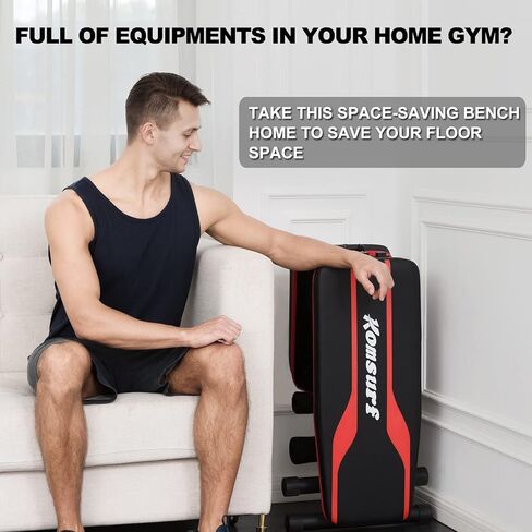 komsurf مقعد الوزن، مقعد تجريب قابل للتعديل، ممارسة الصحافة مقاعد البدلاء لصالة الألعاب الرياضية المنزلية، معدات قابلة للطي نظام الصالة الرياضية الجسم، مقعد تدريب القوة لتمرين كامل الجسم in Kuwait