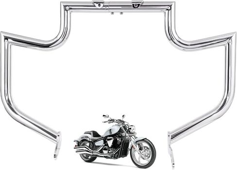 Gamyipp 1.5 بوصة قضيب التصادم، شريط حماية المحرك للطرق السريعة من أجل Yamaha XVS Vstar V-Star 1300 Deluxe Tourer (فضي) in Saudi Arabia