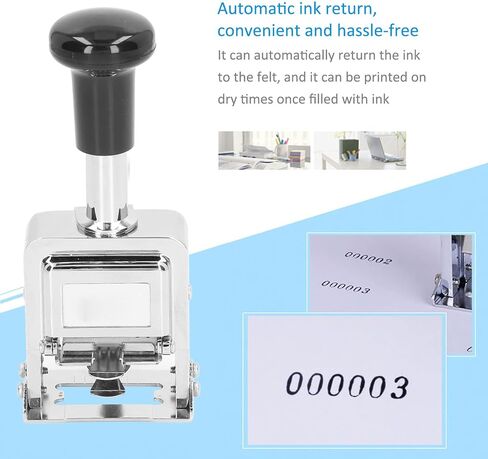 Automatic Numbering Machine 7 Digit Number Stamp Automatic Jump Number Stamp MultiFunction DIY Scrapbooking Roller Stationery in Saudi Arabia