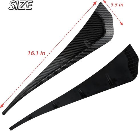 KEEGTBOX Carbon Fiber Style Car Fender Side Vents Decoration Sticker Trim ABS Material Spoiler Fender Decorative Stickers Air Flow Intake Hole Grille Auto Exterior Universal Accessories (Carbon Fiber) in Kuwait