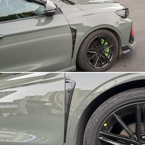 KEEGTBOX Carbon Fiber Style Car Fender Side Vents Decoration Sticker Trim ABS Material Spoiler Fender Decorative Stickers Air Flow Intake Hole Grille Auto Exterior Universal Accessories (Carbon Fiber) in Kuwait