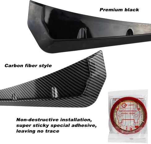 KEEGTBOX Carbon Fiber Style Car Fender Side Vents Decoration Sticker Trim ABS Material Spoiler Fender Decorative Stickers Air Flow Intake Hole Grille Auto Exterior Universal Accessories (Carbon Fiber) in Kuwait