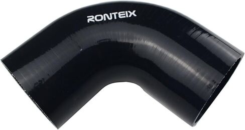 Ronteix Universal 4-Ply ID 1-1/2 بوصة 90 درجة الكوع مقرنة سيليكون خرطوم المبرد المبرد مدخل الأنابيب (1.5 بوصة (38 مم)، أسود) in Kuwait