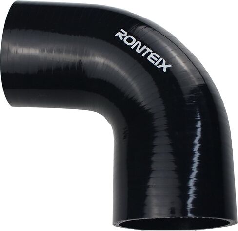 Ronteix Universal 4-Ply ID 1-1/2 Inch 90 Degree Elbow Coupler Silicone Hose Radiator Intercooler Intake Pipe (1.5''(38MM), BLACK) in Saudi Arabia
