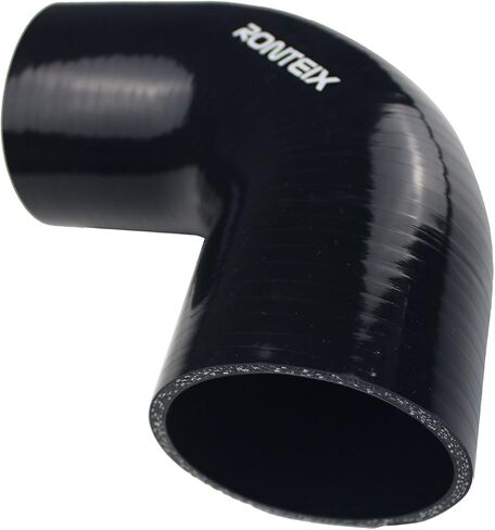 Ronteix Universal 4-Ply ID 1-1/2 Inch 90 Degree Elbow Coupler Silicone Hose Radiator Intercooler Intake Pipe (1.5''(38MM), BLACK) in Saudi Arabia