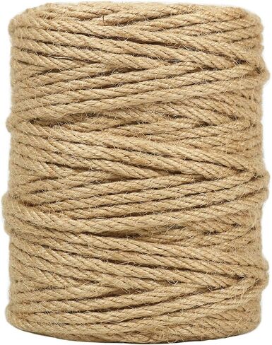 Tenn Well Strong Natural Jute Twine, 4mm Thick 66 Feet Long Jute String Rope Roll for Garden, Arts & Crafts, Home Decor, Packaging in Kuwait