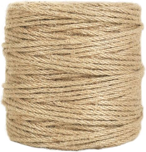 Tenn Well Strong Natural Jute Twine, 4mm Thick 66 Feet Long Jute String Rope Roll for Garden, Arts & Crafts, Home Decor, Packaging in Kuwait