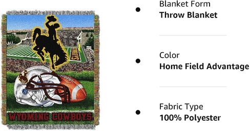 Officially Licensed NCAA "Home Field Advantage" Woven Tapestry Throw Blanket, 48" x 60", Multi Color in Saudi Arabia