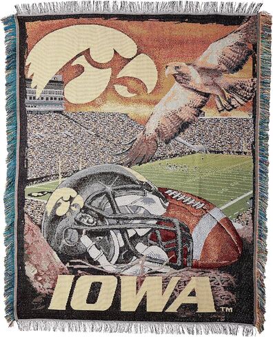 Officially Licensed NCAA "Home Field Advantage" Woven Tapestry Throw Blanket, 48" x 60", Multi Color in Saudi Arabia