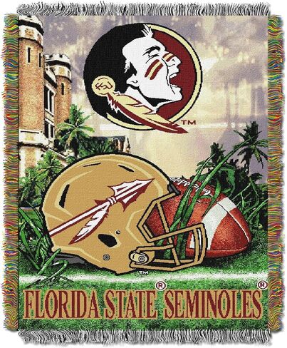 Officially Licensed NCAA "Home Field Advantage" Woven Tapestry Throw Blanket, 48" x 60", Multi Color in Saudi Arabia