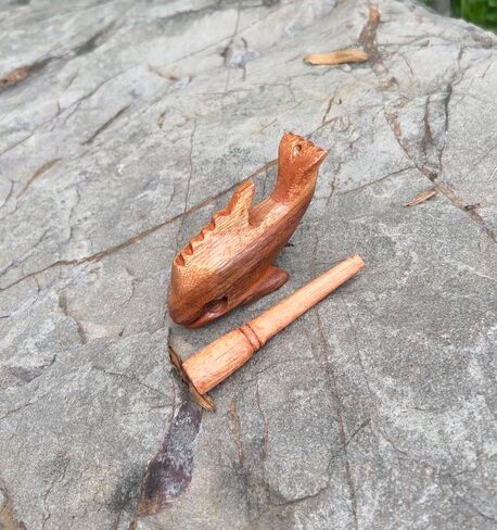 أدوات قرع Guiros دولفين خشبي، دولفين خشبي آلة موسيقية ديكور المنزل مصنوع يدويًا ديكور دولفين خشبي 4 بوصة in Kuwait