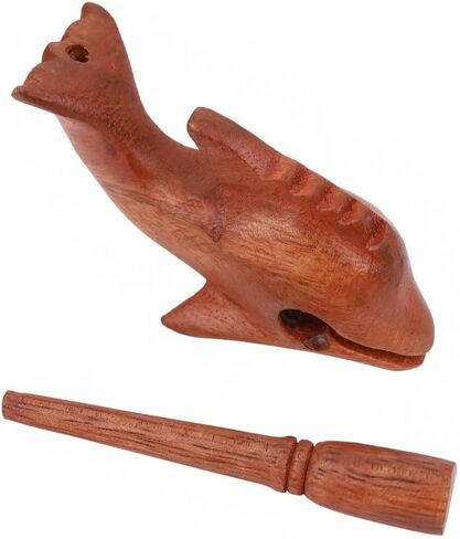 أدوات قرع Guiros دولفين خشبي، دولفين خشبي آلة موسيقية ديكور المنزل مصنوع يدويًا ديكور دولفين خشبي 4 بوصة in Kuwait