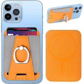 Miroddi for MagSafe Wallet with Ring Holder, Mi-Arch Series Magnetic Phone Wallet with Apple MagSafe, Mag-Safe Leather Wallet Stand for Back of iPhone 15/14/13/12 Series, Fit 6 Cards, Purple