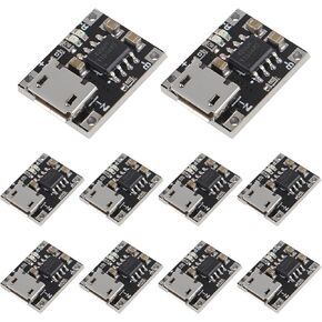 AITRIP 10pcs TP4056 Type-c USB 5V 1A 18650 Lithium Battery Charger Module Charging Board with Dual Protection Functions (10pcs TP4056 Type-c USB)