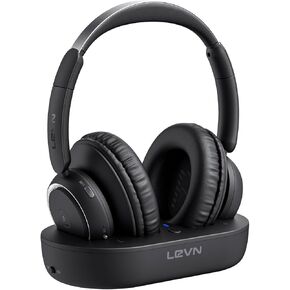 LEVN Wireless Headphones for TV Watching, TV Headphones Wireless for Seniors with TV Transmitter Charging Base, Hearing-impaired, No Audio Delay Blutooth Headphones, Plug and Play, Gifts for Elderly