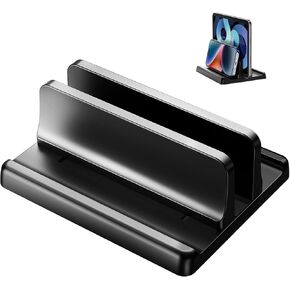 3 in 1 Vertical Laptop Stand Holder,Adjustable ABS Plastic Desktop Notebook Dock,Vertical Laptop Stand Space-Saving for All MacBook/Surface/Samsung/HP/Dell/Chrome Book