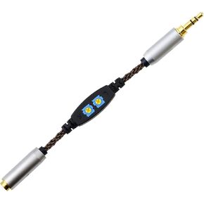 okcsc 3.5mm Male to 4.4mm Female Adjuster Conversion Cable, 8 Cores OFC Earphone Jack Converter, Low Frequency Adjustment, Adjustable Resistance，Suitable for Earphones, Headphones, Amplifiers, Audio