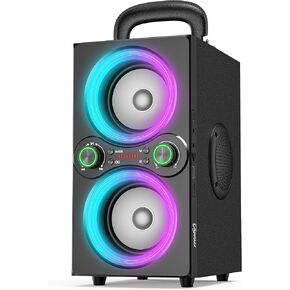 Bluetooth Speakers, 80W(Peak) Wireless TWS Portable Bluetooth Speaker, Beat-Driven Lights, 100dB Loud Stereo Speaker with BassUp, Speakers with Subwoofer for Outdoor, Party, Camping