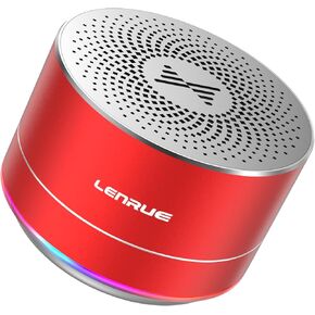 LENRUE A2 Portable Wireless Bluetooth Speaker with Lights and Lanyard,5W Mini Small Metal Speakers Bluetooth 5.0/Aux-in for iPhone Android Home Outdoor, Gifts for Women/Girls
