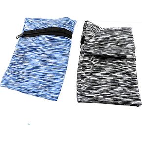 2PCS Outdoor Sports Wrist Wallet Breathable Absorbent Sweatband with Zippered Pocket Elastic Body-Fitting Mini Arm Bag Securely Carry Cell Phone Keys Cash Perfect for Running Walking Jogging Workout