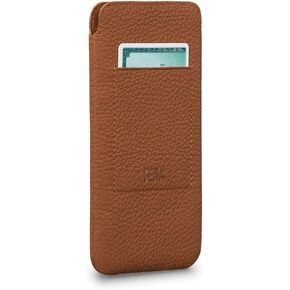UltraSlim Classic, Slim Fit Soft Leather Sleeve Case Compatible with (6.1 Inch - iPhone 13/13 Pro, 14/14 Pro, 15/15 Pro, Taupe)