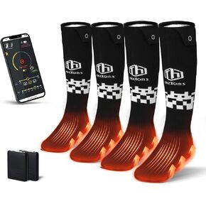 ThxToms Electric Heated Socks for Men Women, 5000mAh Rechargeable Battery Heating Socks with APP Control, Upgraded Warming Winter Socks for Riding Hunting Hiking Skiing, 2 Pairs