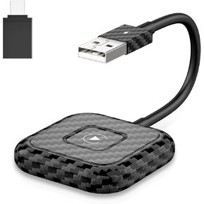 Wireless Carplay Adapter, 2023 Style for Apple OEM Wired CarPlay, Convent Wired to Wireless CarPlay Dongle for Car with USB A/USB C, Wireless Control Plug & Play Easy Setup, THT-020-4