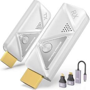 Wireless HDMI Transmitter and Receiver 100ft/30m,4K Decode 1080P Output Wireless HDMI,2.4G/5G Plug&Play Portable HDMI Wireless,for Streaming Video and Audio to Monitor from Laptop/TV Box
