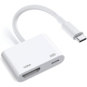 USB C to HDMI Adapter for iPhone 16 to TV, [MFi Certified] 4K@60Hz Type-C to HDMI Adapter with 100W Fast Charging Port for iPhone 16/16 Plus/16 Pro/16 Pro Max/15/15 Pro Max to HDTV Projector Monitor