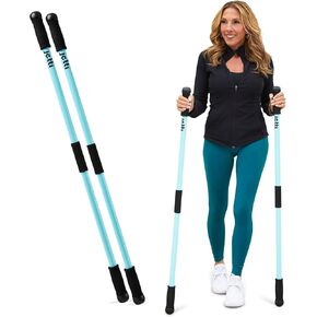 Walking Sticks for Women & Men - 2 Lightweight PVC Poles with Carrying Case - Ideal for Walk, Fitness, Increase Stability & Improve Posture (2.2lbs)