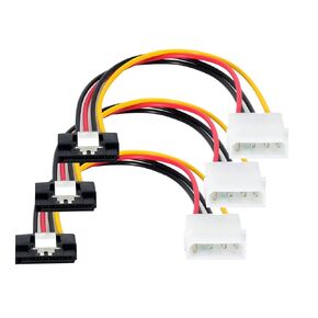 4 Pin Molex to SATA Power Cable, Molex IDE 4-pin Male to Sata 15-pin Female Power Cable Adapter with Locking Latch 7 Inches - 3 Pack