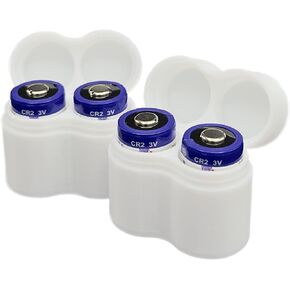 Slimline CR2 Battery Case, Soft Durable Material - Pack of 2 (Holds 2 Batteries)