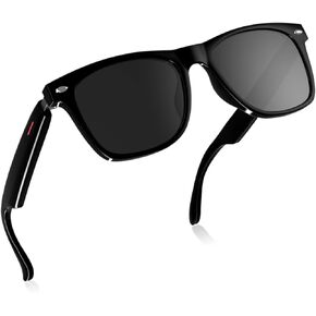Smart Sunglasses for Men Women, Open Ear Bluetooth Glasses Built-in Mic. & Speakers, IP65 Waterproof, Hands-Free Calls, Touch and Voice Assistant, Magnetic Charging Wireless Headphone Sunglasses