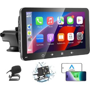 Apple Carplay,Portable Wireless Apple Car Play and Android Auto, 7'' Touch Screen Car Stereo,Car Radio with Backup Camera,Wireless AirPlay,Mirror Link,Bluetooth 5.0 Handsfree/FM/AUX/MIC/USB/TF in Kuwait