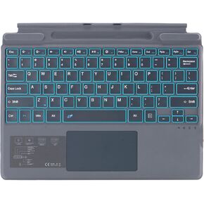 Type Cover for Microsoft Surface Pro 11 / Pro 10 / Pro 9 / Pro 8 / Pro X, Portable Slim Wireless Keyboard with Touchpad Tablet Keyboard (Gray with Backlight)