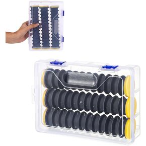 6 Pack Leader Line Holders Organizer with 72 Line Slots, Fishing Line Spooler Winder, Fishing Line Hook and Leader Keeper with Rigging Spools