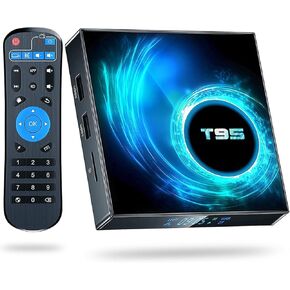 T95 Android TV Box 4GB RAM 128GB ROM, 2024 Android TV Box 10.0 with Max Storage, 4K 6K TV Box Android Allwinner H616 3D UHD H.265 2.4G/5G Dual-Band Wi-Fi Bluetooth 100M Ethernet Android Box