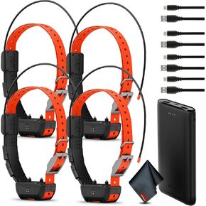 Garmin Alpha TT25 GPS Dog Tracking and Training Collar, Train Your Dog with Audible Tone and Vibration, Location Tracker Collar with Led Beacon Lights with Portable Charger and 4X Collar Bundle